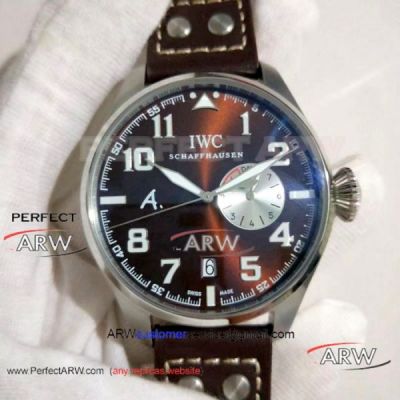 Perfect Replica IWC Big Pilot Power Reserve Watch SS Brown Dial